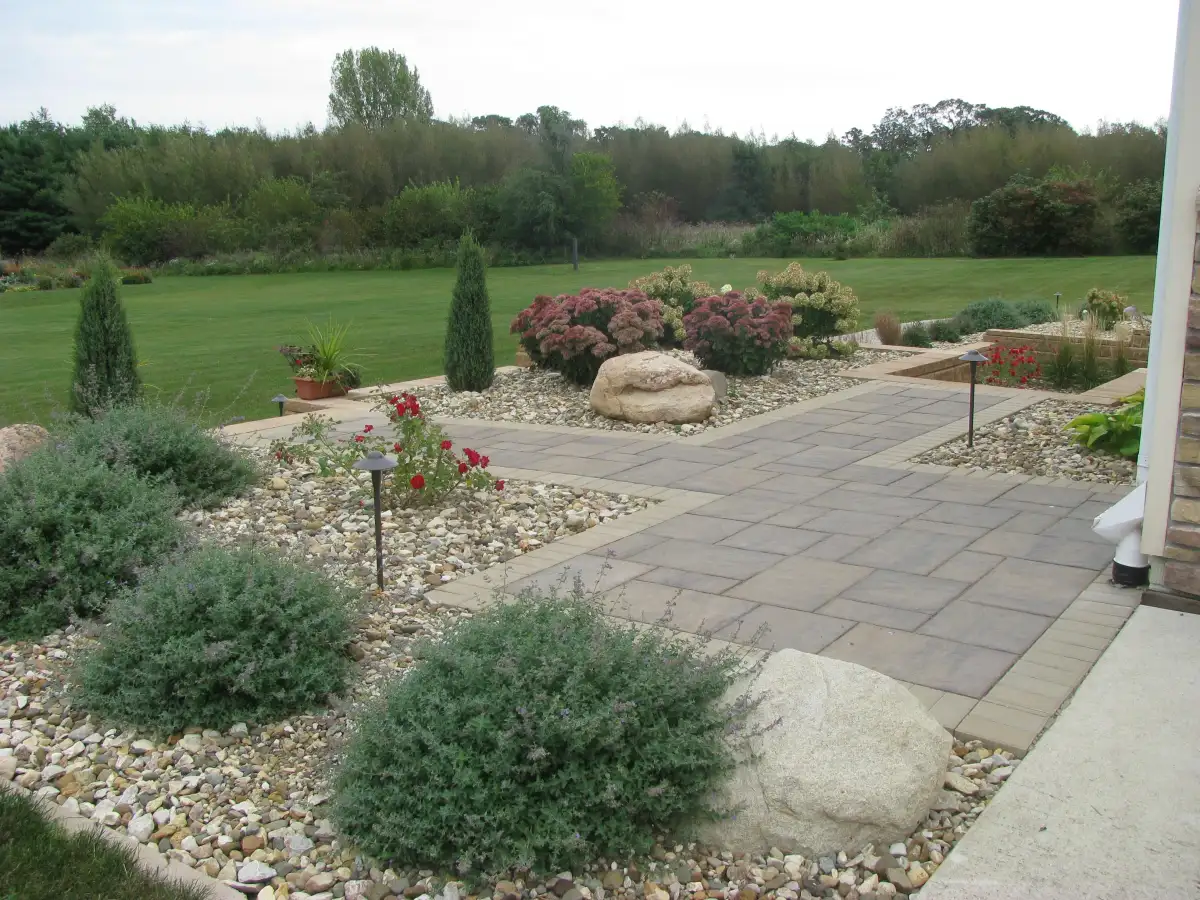 Landscaping project detail near La Porte City Iowa