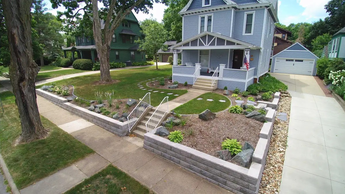 Landscaping project detail near Denver Iowa