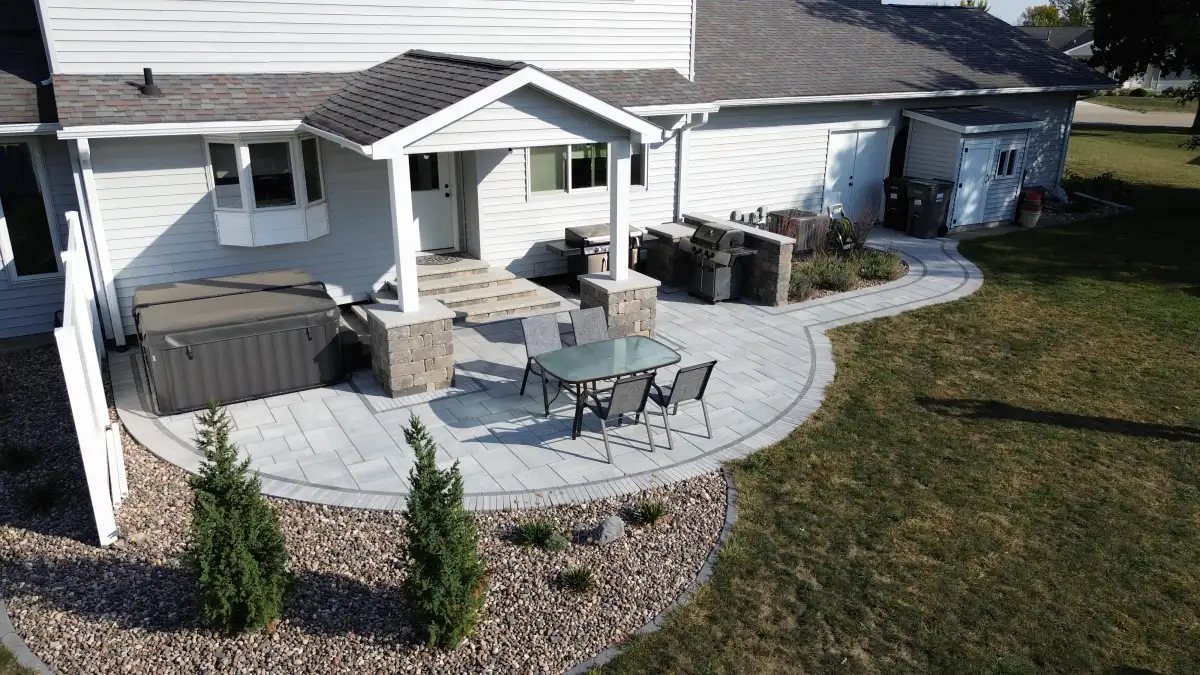 Custom hardscape installation with pavers in Waterloo Iowa