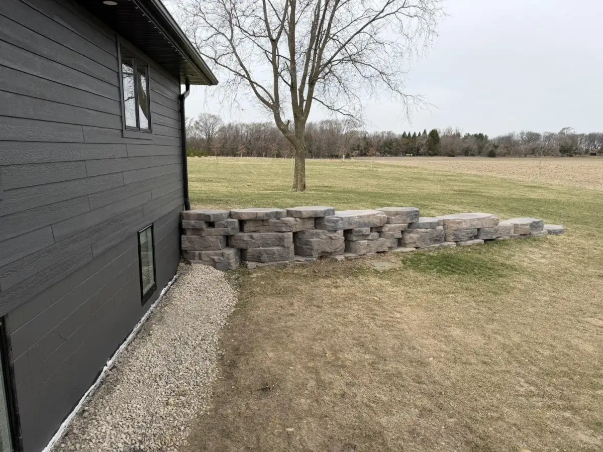 Residential lawn and planting beds completed by Matthias Landscaping in northeast Iowa