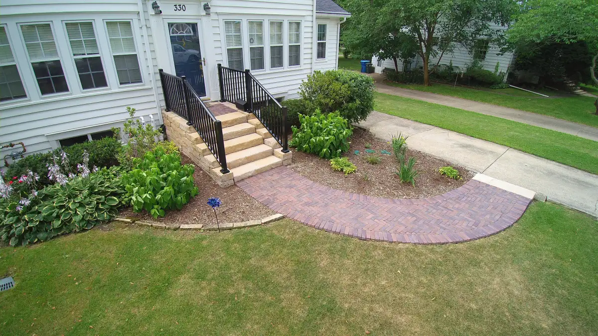 Residential property with newly installed sod lawn in Iowa